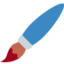 PAINTBRUSH emoji in Twitter's design style - Unicode 1F58C-FE0F