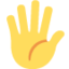 HAND WITH FINGERS SPLAYED emoji in Twitter's design style - Unicode 1F590-FE0F