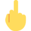 REVERSED HAND WITH MIDDLE FINGER EXTENDED emoji in Twitter's design style - Unicode 1F595