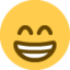 GRINNING FACE WITH SMILING EYES emoji in Twitter's design style - Unicode 1F601