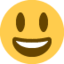 SMILING FACE WITH OPEN MOUTH emoji in Twitter's design style - Unicode 1F603