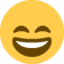 SMILING FACE WITH OPEN MOUTH AND SMILING EYES emoji in Twitter's design style - Unicode 1F604