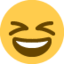 SMILING FACE WITH OPEN MOUTH AND TIGHTLY-CLOSED EYES emoji in Twitter's design style - Unicode 1F606