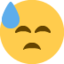 FACE WITH COLD SWEAT emoji in Twitter's design style - Unicode 1F613