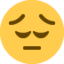 PENSIVE FACE emoji in Twitter's design style - Unicode 1F614