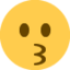 KISSING FACE emoji in Twitter's design style - Unicode 1F617