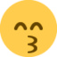 KISSING FACE WITH SMILING EYES emoji in Twitter's design style - Unicode 1F619