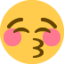 KISSING FACE WITH CLOSED EYES emoji in Twitter's design style - Unicode 1F61A