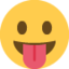 FACE WITH STUCK-OUT TONGUE emoji in Twitter's design style - Unicode 1F61B