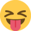 FACE WITH STUCK-OUT TONGUE AND TIGHTLY-CLOSED EYES emoji in Twitter's design style - Unicode 1F61D