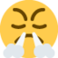 FACE WITH LOOK OF TRIUMPH emoji in Twitter's design style - Unicode 1F624