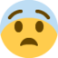 FEARFUL FACE emoji in Twitter's design style - Unicode 1F628