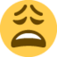 WEARY FACE emoji in Twitter's design style - Unicode 1F629