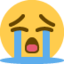 LOUDLY CRYING FACE emoji in Twitter's design style - Unicode 1F62D