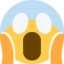 FACE SCREAMING IN FEAR emoji in Twitter's design style - Unicode 1F631