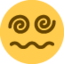 FACE WITH SPIRAL EYES emoji in Twitter's design style - Unicode 1F635-200D-1F4AB