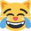 CAT FACE WITH TEARS OF JOY emoji in Twitter's design style - Unicode 1F639