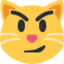 CAT FACE WITH WRY SMILE emoji in Twitter's design style - Unicode 1F63C