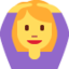 WOMAN GESTURING OK emoji in Twitter's design style - Unicode 1F646-200D-2640-FE0F