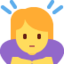 WOMAN BOWING emoji in Twitter's design style - Unicode 1F647-200D-2640-FE0F