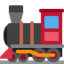 STEAM LOCOMOTIVE emoji in Twitter's design style - Unicode 1F682