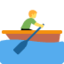 MAN ROWING BOAT emoji in Twitter's design style - Unicode 1F6A3-200D-2642-FE0F