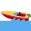 SPEEDBOAT emoji in Twitter's design style - Unicode 1F6A4