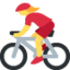 WOMAN BIKING emoji in Twitter's design style - Unicode 1F6B4-200D-2640-FE0F