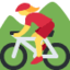 WOMAN MOUNTAIN BIKING emoji in Twitter's design style - Unicode 1F6B5-200D-2640-FE0F