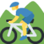 MAN MOUNTAIN BIKING emoji in Twitter's design style - Unicode 1F6B5-200D-2642-FE0F