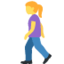 WOMAN WALKING emoji in Twitter's design style - Unicode 1F6B6-200D-2640-FE0F