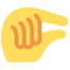 PINCHING HAND emoji in Twitter's design style - Unicode 1F90F