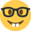 NERD FACE emoji in Twitter's design style - Unicode 1F913