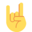 SIGN OF THE HORNS emoji in Twitter's design style - Unicode 1F918