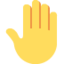 RAISED BACK OF HAND emoji in Twitter's design style - Unicode 1F91A