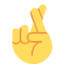 HAND WITH INDEX AND MIDDLE FINGERS CROSSED emoji in Twitter's design style - Unicode 1F91E