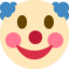 CLOWN FACE emoji in Twitter's design style - Unicode 1F921