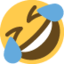 ROLLING ON THE FLOOR LAUGHING emoji in Twitter's design style - Unicode 1F923