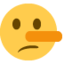 LYING FACE emoji in Twitter's design style - Unicode 1F925