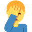 MAN FACEPALMING emoji in Twitter's design style - Unicode 1F926-200D-2642-FE0F