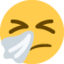 SNEEZING FACE emoji in Twitter's design style - Unicode 1F927