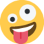 GRINNING FACE WITH ONE LARGE AND ONE SMALL EYE emoji in Twitter's design style - Unicode 1F92A