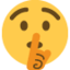 FACE WITH FINGER COVERING CLOSED LIPS emoji in Twitter's design style - Unicode 1F92B