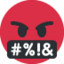 SERIOUS FACE WITH SYMBOLS COVERING MOUTH emoji in Twitter's design style - Unicode 1F92C