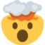 SHOCKED FACE WITH EXPLODING HEAD emoji in Twitter's design style - Unicode 1F92F