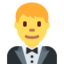 MAN IN TUXEDO emoji in Twitter's design style - Unicode 1F935-200D-2642-FE0F