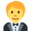 PERSON IN TUXEDO emoji in Twitter's design style - Unicode 1F935