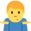 MAN SHRUGGING emoji in Twitter's design style - Unicode 1F937-200D-2642-FE0F