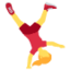 WOMAN CARTWHEELING emoji in Twitter's design style - Unicode 1F938-200D-2640-FE0F