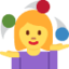 WOMAN JUGGLING emoji in Twitter's design style - Unicode 1F939-200D-2640-FE0F